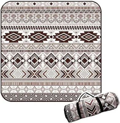 Produktbild von Famanu Picknickdecke Wasserfest - Tragbare und Waschbare Picknickmat - 200 x 200 cm - Bohemian Design für Terrasse und Strand