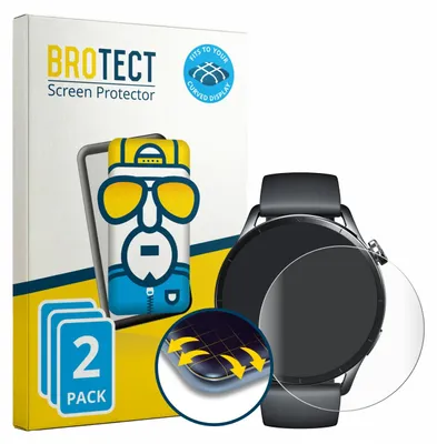 Produktbild von 2x BROTECT Fullscreen Schutzfolie für Xiaomi Watch S5 Displayschutz Folie Fullcover Klar Transparent