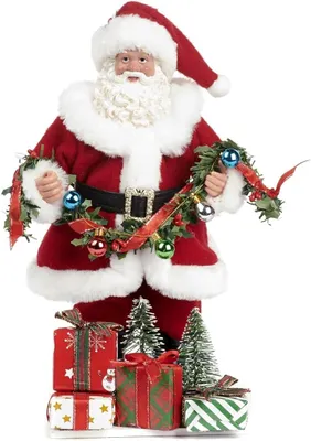 Image de Père Noël avec des cadeaux, 28 cm, décoration de Noël pour les fêtes