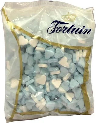 Produktbild von Fortuin Mini Pepermunthartjes blau-weiß 1kg