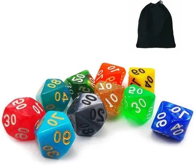 Produktbild von RPG-Würfelset - Brettspiel - Farb- und Effektwürfel - 16 mm - Gemischte Farbtöne