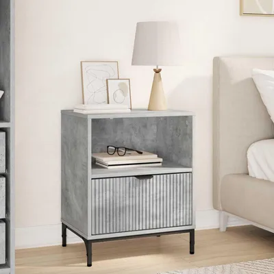Zdjęcie produktu dla vidaXL Stolik nocny betonowy szary 49 x 36 x 61 cm materiał drewnopochodny