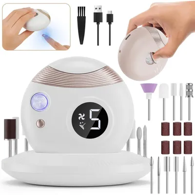 Produktbild von Elektrischer Nagelknipser mit Polierfunktion, UV-Trocknung, LED-Licht und 5 Geschwindigkeitsstufen für die Nagelpflege