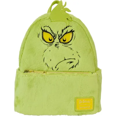 Image de Loungefly Dr. Seuss - Mini-sac à dos Grinch | lumineux | Noël | Peluche