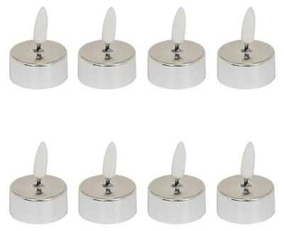 Immagine prodotto di Feeric Lights & Christmas: Luci LED a forma di candela - confezione da 8 - colore argento - 5,5 cm