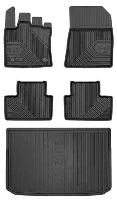 Produktbild von Gummimatten + Kofferraumwanne für Renault Captur II 2019- (SUV/Crossover, oberer Ladeboden) – Schwarz, passgenau – Wielganizator