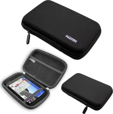 Immagine prodotto di caseroxx Custodia per dispositivi di navigazione GPS Custodia di navigazione per il vostro dispositivo GPS Garmin DriveSmart 76 con cerniera ed elastico