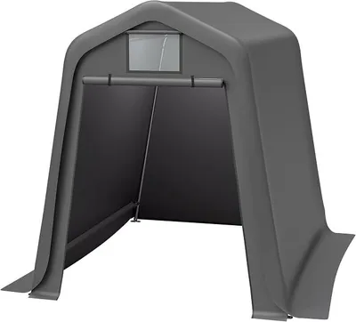 Produktbild von Fahrradunterstand mit Belüftbare Rollläden 183×245×217cm?Wasserdichtes Zeltgarage mit 170g Reißfestem PE-Gewebe,Motorrad Garage Winterfest,T-Stuck aus Metall und Robuster Reißverschluss Gerätehaus