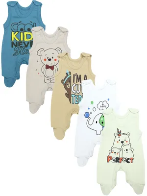 Produktbild von TupTam Baby Unisex Strampler mit Aufdruck Spruch 5er Pack, Farbe: Junge 4, Größe: 74