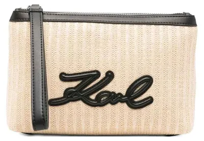 Obrázok produktu pre KARL LAGERFELD K/SIGNATURE RAFFIA POUCH Béžová