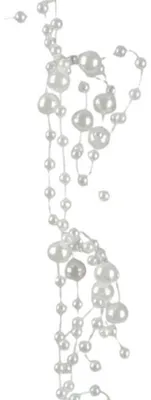 Produktbild von Girlande Perlen weiß Kunststoff L.130 cm Stückpreis
