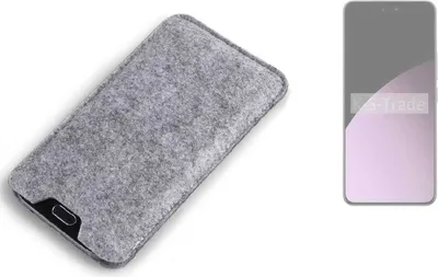 Produktbild von K-S-Trade Filz Handyhülle kompatibel mit Xiaomi 14 Civi Schutzhülle Filztasche Filz Tasche Case Sleeve Handy Hülle Filzhülle grau