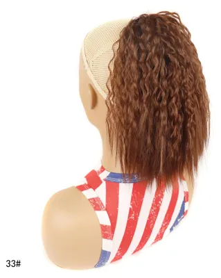 Produktbild von Pferdeschwanz Haarteil - Synthetischer Clip-in Zopf mit Kordelzug - Loose Deep Jerry Curls - 25 cm Länge - 60 g - Farbe LS868-33