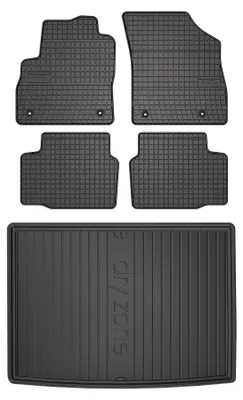 Imagen del producto de Alfombrillas de goma + bandeja de maletero para Opel Astra K 2015-2022 (hatchback) – juego de 5 piezas, , a medida – Wielganizator SolidPRO