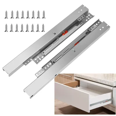 Produktbild von Ausziehbare Schienen für Schubladen, 400 mm Länge, mit Soft-Close-Mechanismus