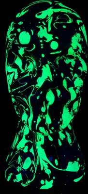 Produktbild von PSYWORK Schwarzlicht Deko Kopf Glowhead Schwarz-Gelb UV-aktiv Neonparty