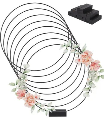 Productafbeelding van 8 stuks 30 cm metalen ringen om te knutselen, decoratieve ringen voor bruiloftskrans