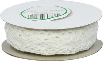 Produktbild von Baumwollspitze Spitze Spitzenborte Spitzenband Klöppelspitze 2.5cm/4.55m, weiß