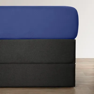 Produktbild von Bettwaren-Shop Jersey-Elasthan Boxspring Spannbettlaken Multi-Stretch für hohe Matratzen 180x200 - 200x220 cm dunkelblau