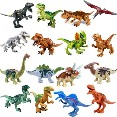 Produktbild von Dinosaurier Bausteine Serie, 16 Dinosaurier spielzeug,DIY,Velociraptor T-Rex Triceratops Baut Spielzeug
