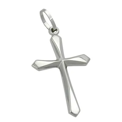 Produktbild von Anhänger 23x14mm Kreuz glänzend 9Kt Weißgold silber 23x14mm