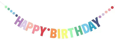 Immagine prodotto di Banner di compleanno "Buon Compleanno", ghirlanda arcobaleno, 225 cm, riutilizzabile, per bambini