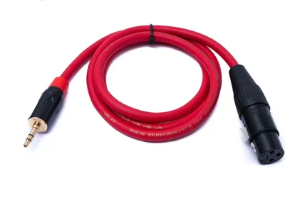 Produktbild von SYSTEM-S Audio Kabel 100 cm 3.5 mm Klinke Stecker zu XLR Buchse Adapter in Rot