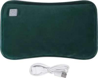 Produktbild von Wärmflasche, wiederaufladbar，für 2 Stunden Verwendung, mit weicher Flanell zur Linderung von Muskelbeschwerden(Green)