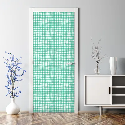 Produktbild von Dekorative Türposter Aufkleber selbstklebend Klebefolie Gezeichneter Kariert 77 x 200 cm