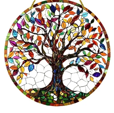 Productafbeelding van Wanddecoratie - Levensboom - Metalen muurkunst - 20 x 20 cm