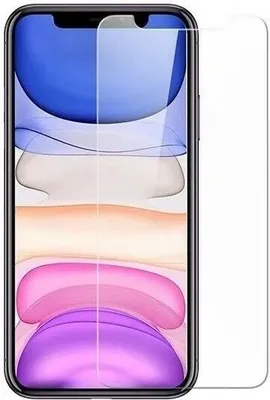 A screen protector is placed over a smartphone screen.