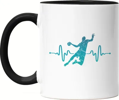 Produktbild von Handball EKG Tasse Schwarz Handballer Handballspieler Handballverein Team