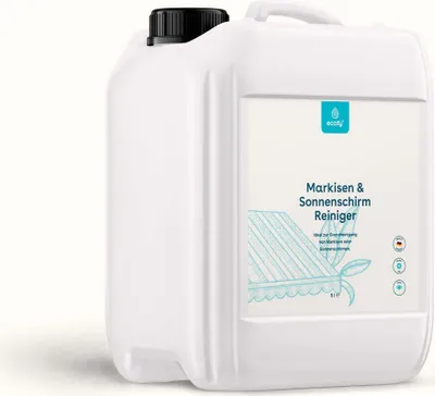 A white plastic canister with a black cap and a label on the front.