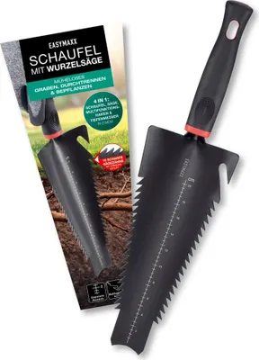 Produktbild von EASYmaxx Multifunktions-Wurzelschaufel 37cm schwarz/rot 4 in1