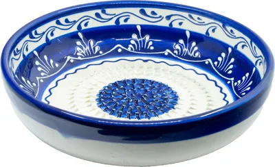 Produktbild von Kaladia Keramikschüsseln klein Blau & Weiß - ideal um allerlei Zutaten direkt in der Schüssel zu reiben - Spain