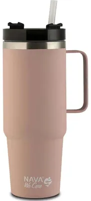 Imagen del producto de Termo "We care" con asa, capacidad de 900 ml, color rosa