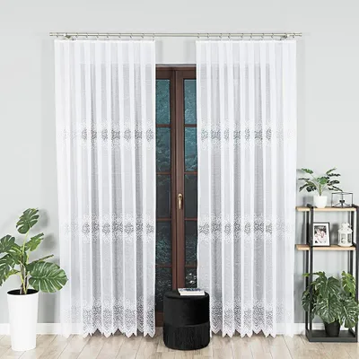 Produktbild von VIOLETTA - Fertiggardine aus Jacquard mit geradem Saum - 300x250 cm - weiß