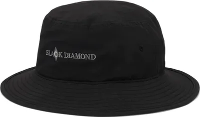 Schwarzer Bucket Hat von Black Diamond mit Logo auf der Vorderseite.