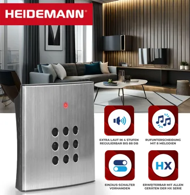Produktbild von Heidemann Funkgong-Set HX Style Lautstärke bis 88 dB Reichweite ca. 150 m