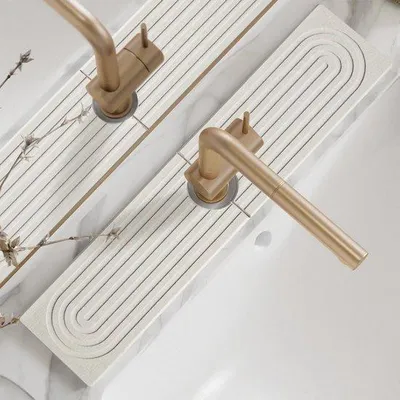 Produktbild von Gootsteenmat, 24 Zoll lange, diatomeeënaarde, trocknet schnell, ist superabsorbierend und verhindert Wasserstau. Spülarmabdeckung