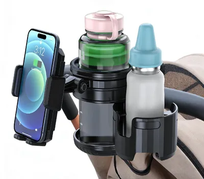 Obrázok produktu pre Univerzálny držiak na poháre a telefón pre detské kočíky – 3 v 1