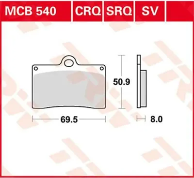 Immagine prodotto di TRW Pastiglia freno Trw Sinter Mcb 540 Sv