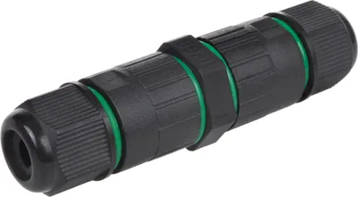 Produktbild von Maclean MCE587 3-poliger wasserdichter Kabelstecker IP68 250V für LED-Außenbeleuchtung Innen- und Außenbereich schwarz