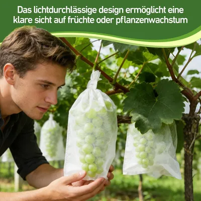 Produktbild von Set mit 100 Schutzbeuteln für Trauben und Obst