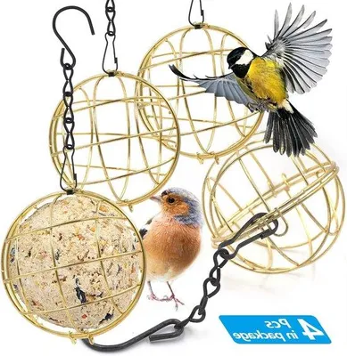 Image de Cage à oiseaux sphérique pour oiseaux sauvages - Cage métallique pour oiseaux sauvages
