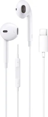 Produktbild von Sunix Earphones In-Ear Ohrhörer Stereo Sound Kopfhörer mit Fernbedienung und Mikrofon Typ-C Anschluss in Weiß