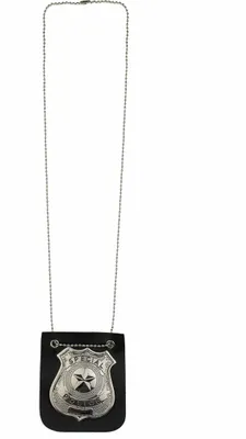Immagine prodotto di Collana con distintivo della polizia nero-argento - Taglia unica