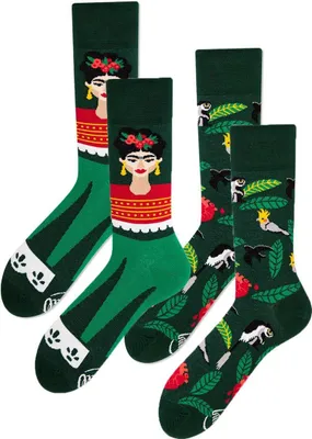 Obrázok produktu pre MANY MORNINGS dvojité balenie ponožiek uni rôzne motívy, veľkosť: ponožky:35-38, farba:Feel Frida
