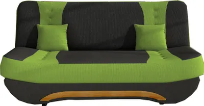 Produktbild von Sofa mit Schlaffunktion und Bettkasten, Couch für Wohnzimmer, Schlafsofa Federkern Sofagarnitur Polstersofa Wohnlandschaft mit Bettfunktion -194 x 92 x 95cm  Feba (Braun +Beige (Schwarz+ Grün (Alova 04+Alova42))