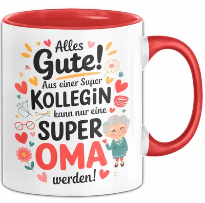 Produktbild von Oma Tasse Geschenkidee Beste Kollegin Oma Geschenk (Rot)